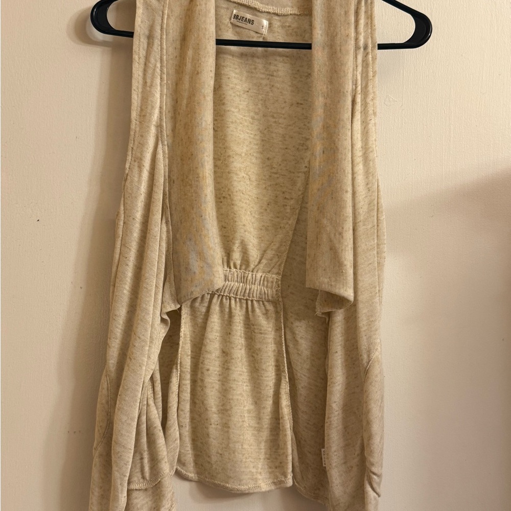 H&M Cream Open-Front Sweater Vest